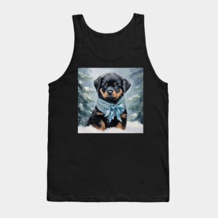 Rottweiler puppy in snow Tank Top